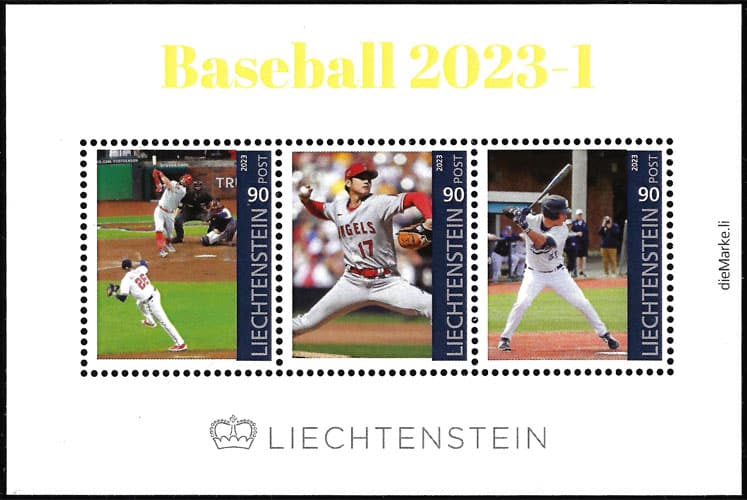 2023 Liechtenstein – Baseball 2023 – 1 (3 values) with Shohei Ohtani and others