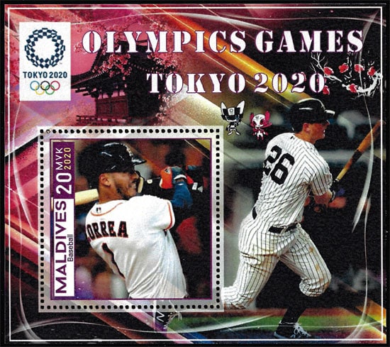 2020 Maldives – Olympic Games – Tokyo 2020, with baseball (1 value) with Carlos Correa
