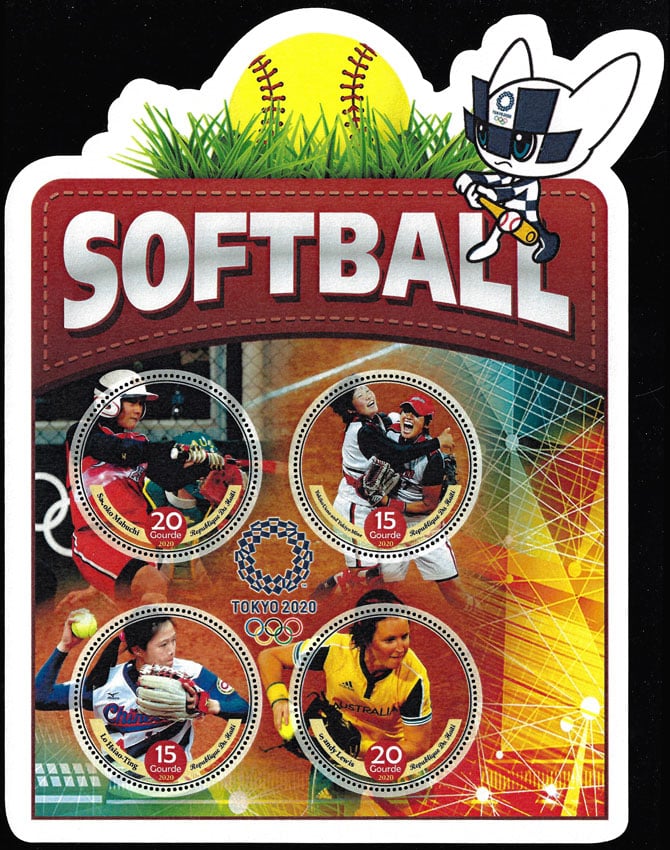 2020 Mali – Softball (4 values) with Lo Hsiao-Ting, Sandy Lewis, Satoko Mabuchi, and others