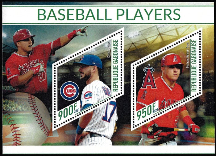 2021 Gabon – Baseball Players (2 values) with Kris Bryant & Mike Trout
