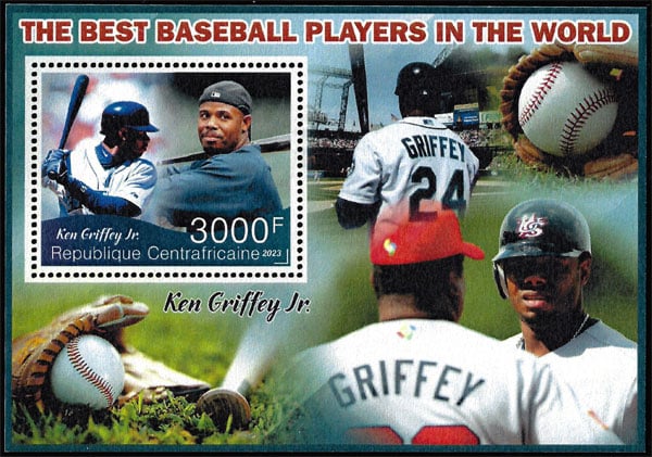 2023 Central African Republic – The Best Baseball Players In the World (1 value) with Ken Griffey, Jr. – E