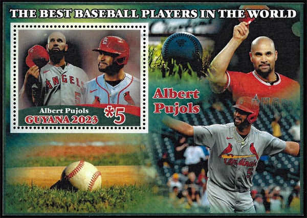 2023 Guyana – The Best Baseball Players In the World (1 value) with Albert Pujols – D