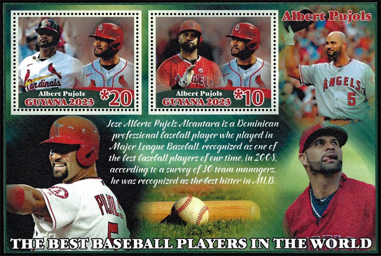 2023 Guyana – The Best Baseball Players In the World (2 values) with Albert Pujols