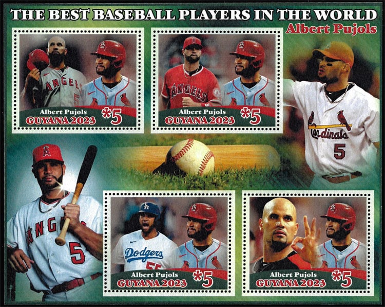 2023 Guyana – The Best Baseball Players In the World (4 values) with Albert Pujols