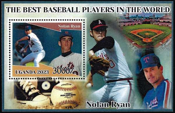 2023 Uganda – The Best Baseball Players In the World (1 value) with Nolan Ryan – A