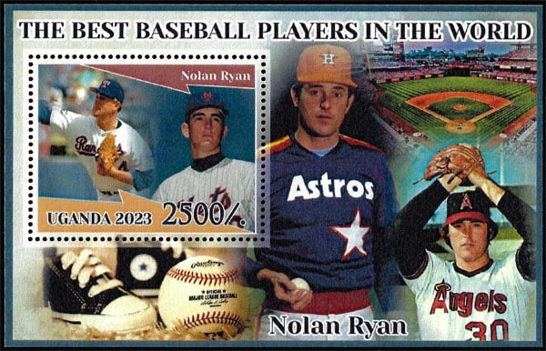 2023 Uganda – The Best Baseball Players In the World (1 value) with Nolan Ryan – B