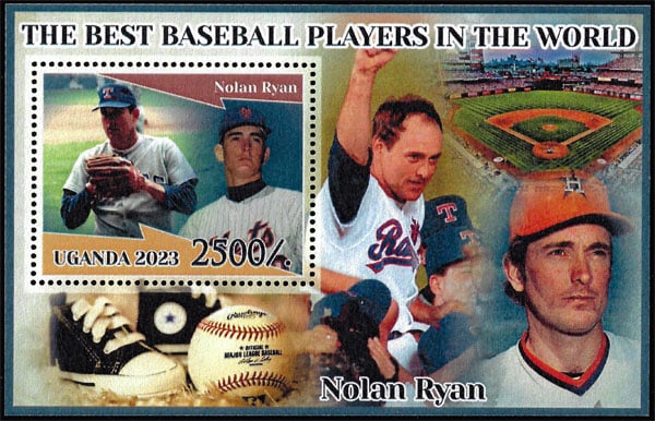 2023 Uganda – The Best Baseball Players In the World (1 value) with Nolan Ryan – C