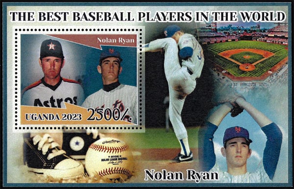 2023 Uganda – The Best Baseball Players In the World (1 value) with Nolan Ryan – D