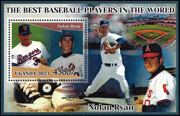 2023 Uganda – The Best Baseball Players In the World (1 value) with Nolan Ryan – F