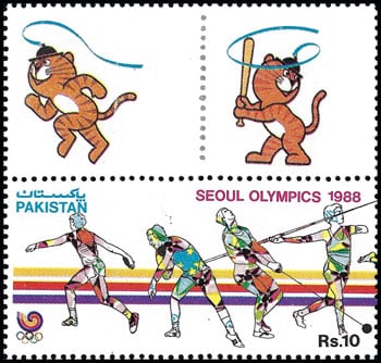 1988 Pakistan – Olympic Games (with baseball batter in margin)
