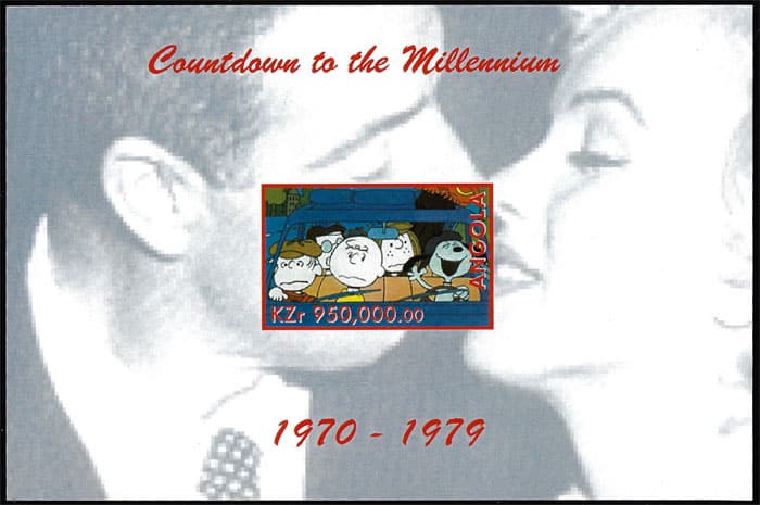 1999 Angola – Countdown to the Millennium (1970-1979), Peanuts with Marilyn Monroe & Joe DiMaggio Kiss