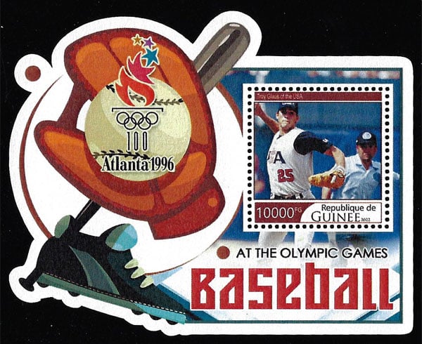 2022 Guinea – Olympic Baseball – Atlanta 1996 (1 value) with Troy Glaus