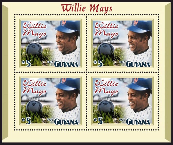 2022 Guyana – Willie Mays (4 values) – D