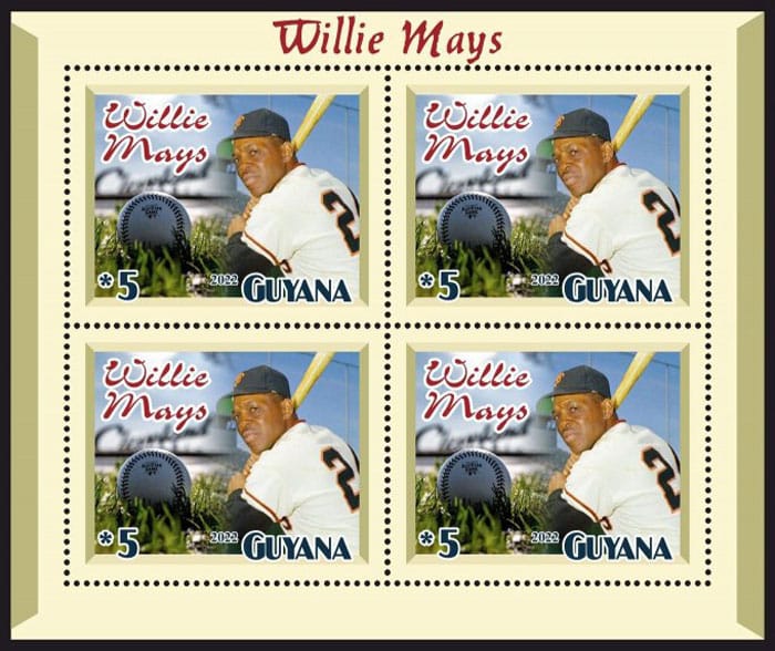 2022 Guyana – Willie Mays (4 values) – G