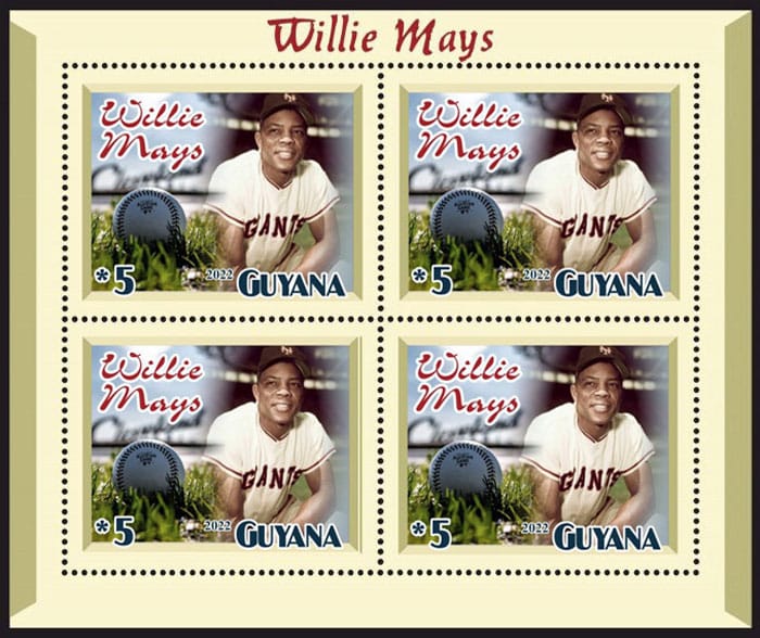 2022 Guyana – Willie Mays (4 values) – I