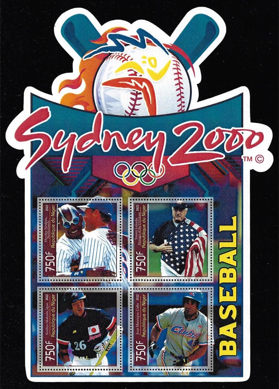 2002 Niger – Olympic Baseball in Sydney 2000 (4 values) with Hensley Meulens, Juan Manrique, Norihiro Akahoshi, Tommy Lasorda