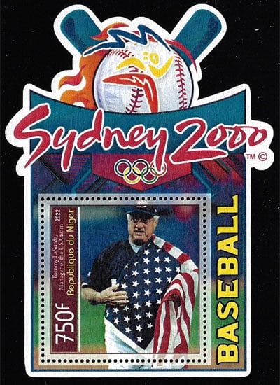 2002 Niger – Olympic Baseball in Sydney 2000 (1 value) with Tommy Lasorda