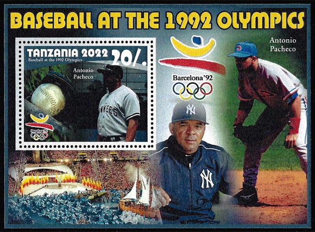 2022 Tanzania – Olympic Baseball in Barcelona 1992 (1 value) with Antonio Pacheco (Yankees)