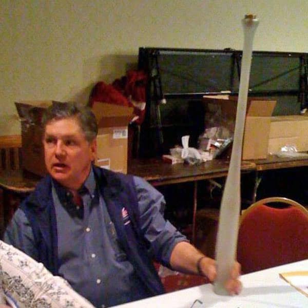 Tom Seaver with Glass Baseball Bat