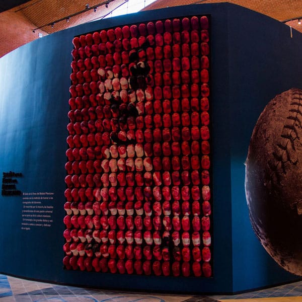 Baseball Art Installation: Comprising 306 vibrantly colored baseball caps