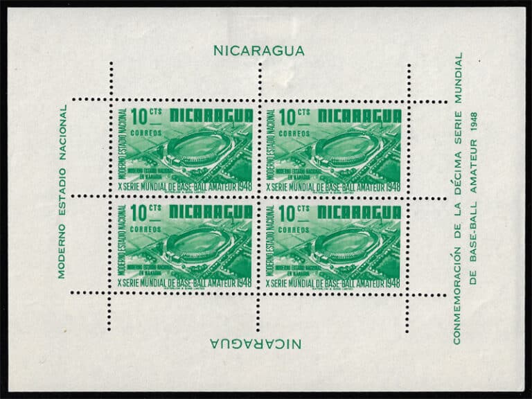 1949 Nicaragua – 10th World Series of Baseball: Modern National Stadium for 10¢