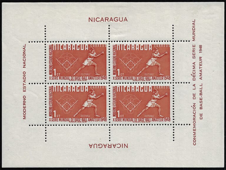 1949 Nicaragua – 10th World Series of Baseball: Softball for 1¢