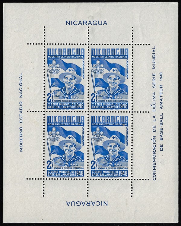 1949 Nicaragua – 10th World Series of Baseball: Boy Scouts for 2¢