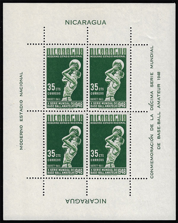1949 Nicaragua – 10th World Series of Baseball: Basketball for 35¢