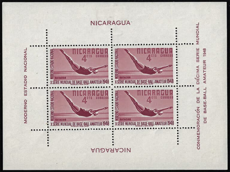1949 Nicaragua – 10th World Series of Baseball: Swimming for 4¢