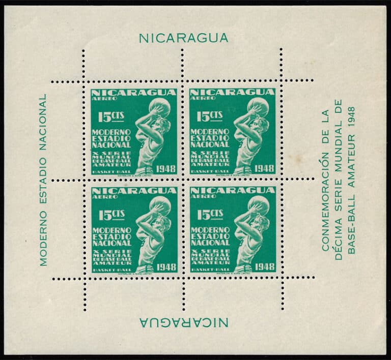 1949 Nicaragua – 10th World Series of Baseball: Basketball for 15¢