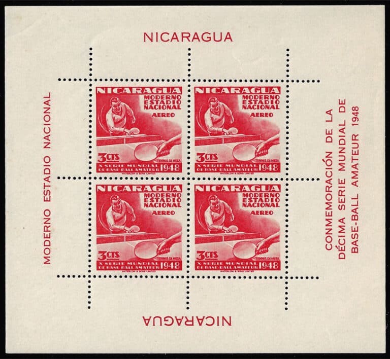 1949 Nicaragua – 10th World Series of Baseball: Ping-pong for 3¢