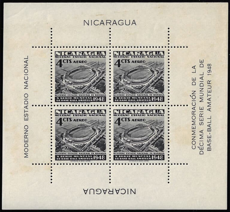 1949 Nicaragua – 10th World Series of Baseball: Modern National Stadium for 4¢