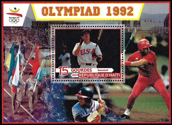 2021 Haiti – Olympiad 1992, baseball batter from Team USA (1 value)