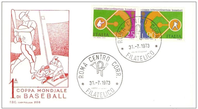 1973 Italy – 1st Coppa Intercontinentale Baseball First Day Cover
