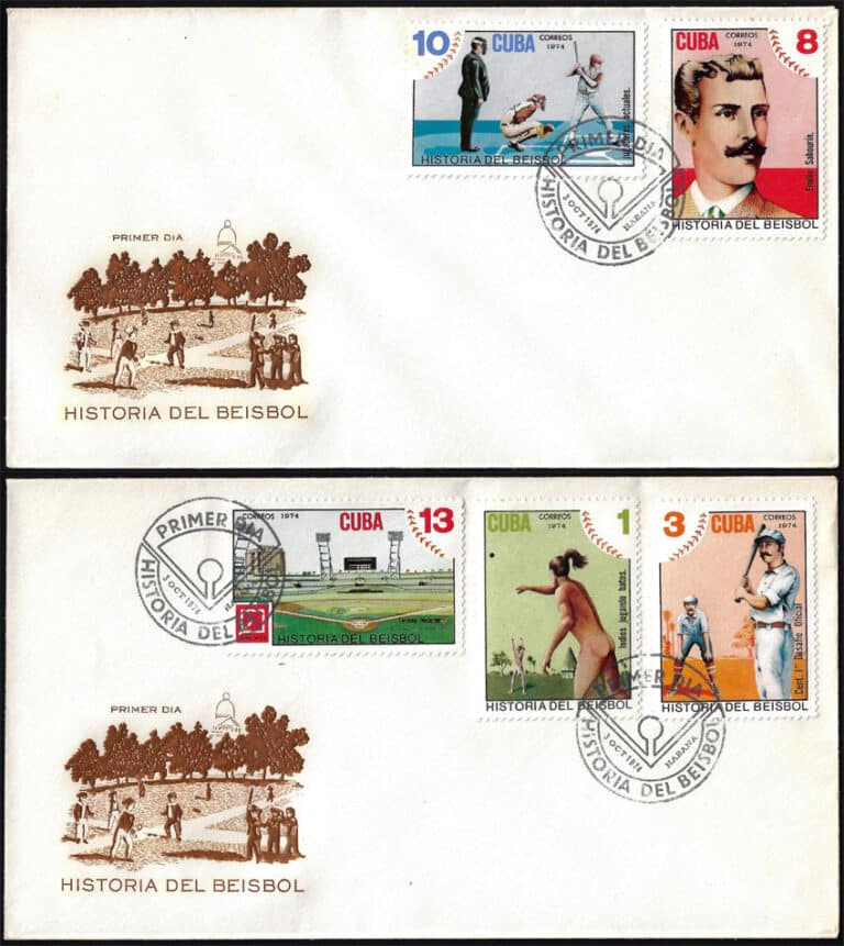 1974 Cuba – History of Baseball First Day Covers