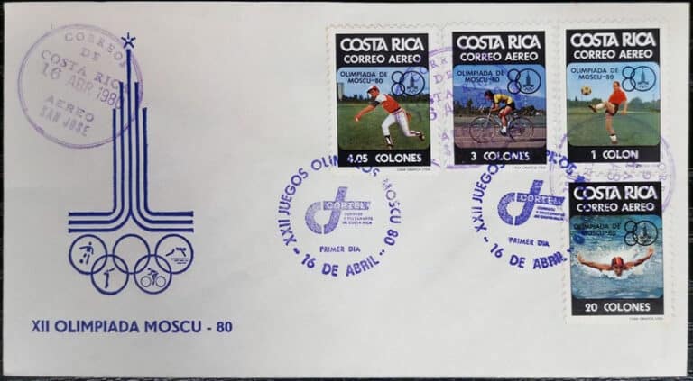 1980 Costa Rica – Olimpiada de Moscu First Day Cover