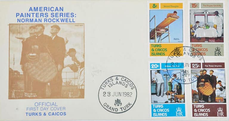 1982 Turks & Caicos – Norman Rockwell First Day Cover