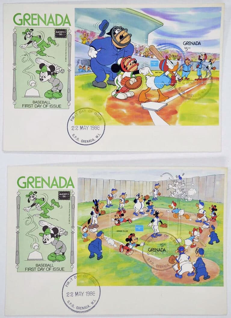 1986 Grenada – Walt Disney Souvenir Sheet First Day Covers