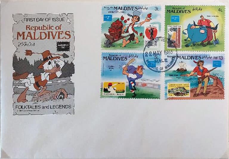 1986 Maldives – Walt Disney Folktales & Legends First Day Cover