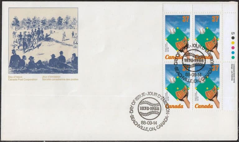 1988 Canada – 150 Years of Baseball in Canada First Day Cover