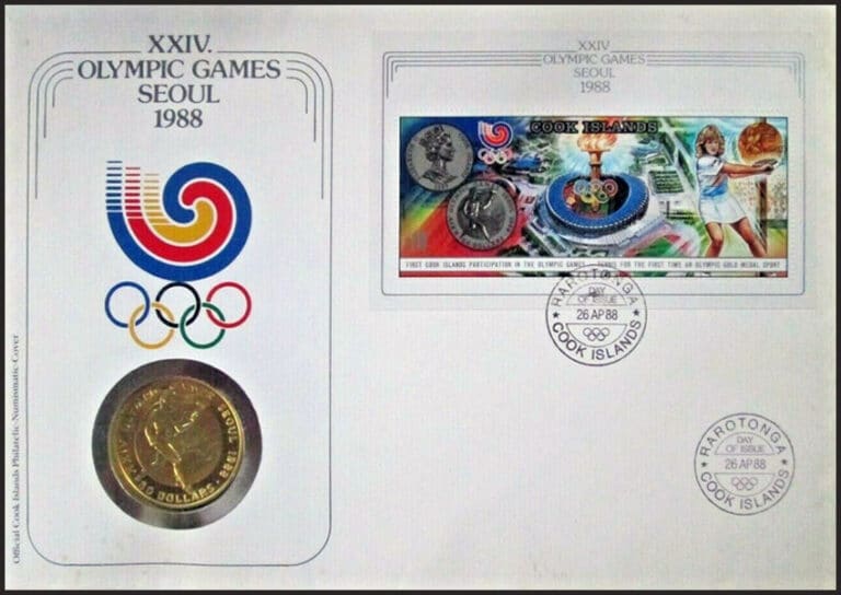 1988 Cook Islands – XXIV Olympic Games Souvenir Sheet First Day Cover