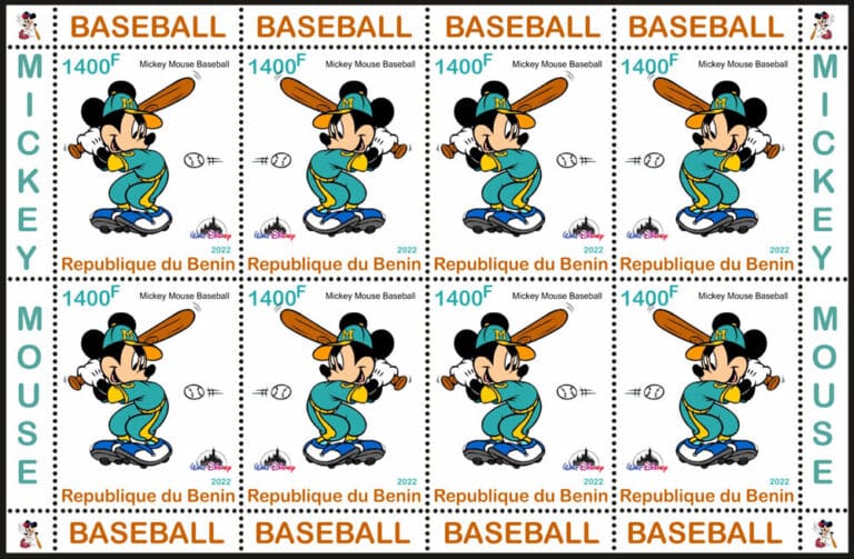 2022 Benin – Mickey Mouse Baseball (8 values)