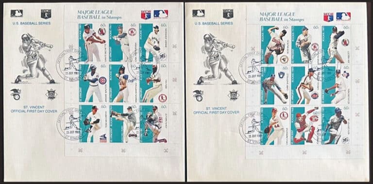 1989 St. Vincent – Major League Baseball Rookies in Stamps First Day Cover