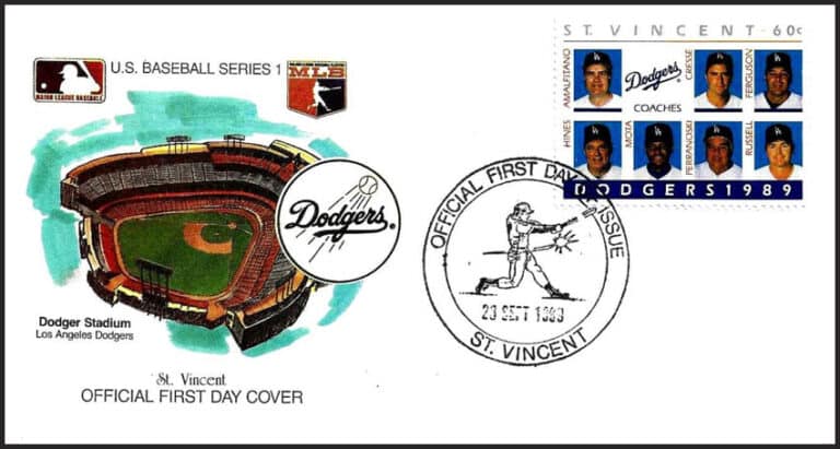 989 St. Vincent – Premier Collectors Series, Los Angeles Dodgers First Day Cover