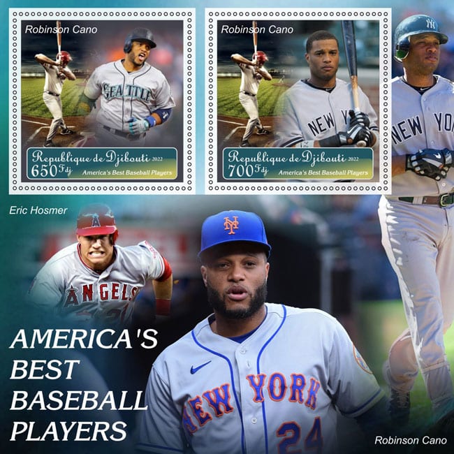 2022 Djibouti – America's Best Baseball Players, 2 values with Robinson Cano
