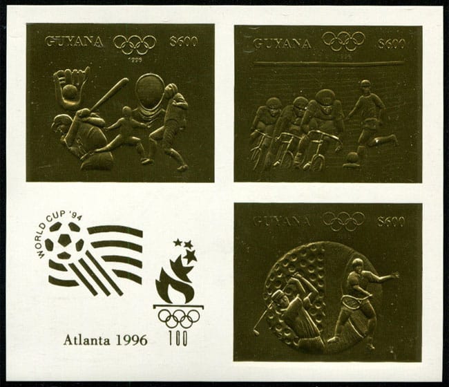 1993 Guyana – 1994 World Cup & 1996 Atlanta Olympics in Gold (3 values)
