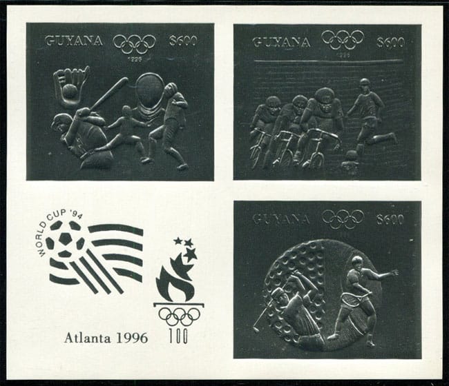 1993 Guyana – 1994 World Cup & 1996 Atlanta Olympics in Silver (3 values)