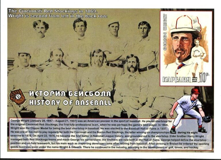 2010 Karelia – History of Baseball: George Wright postcard