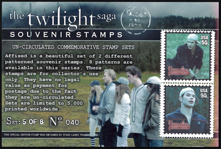 The Twilight Saga Souvenir Stamps – Vampire Baseball - Set 5 (Kellan Lutz as Emmett Cullen)