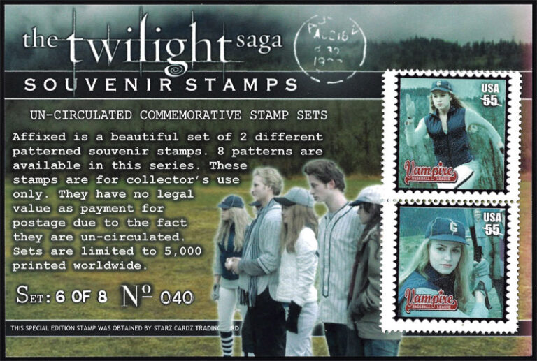 The Twilight Saga Souvenir Stamps – Vampire Baseball - Set 6 (Nikki Reed as Rosalie Hale)